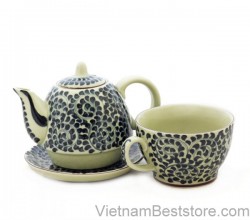 Pair Teapot & Cups floral wire