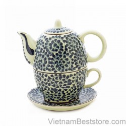 Pair Teapot & Cups floral wire