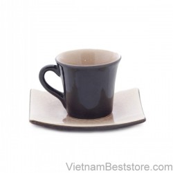 Cup Espesso with design squares dish