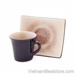 Cup Espesso with design squares dish
